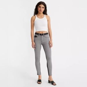 Levi's Womens 721 Grey and Black Inside Out High Rise Skinny Jeans - Size 32